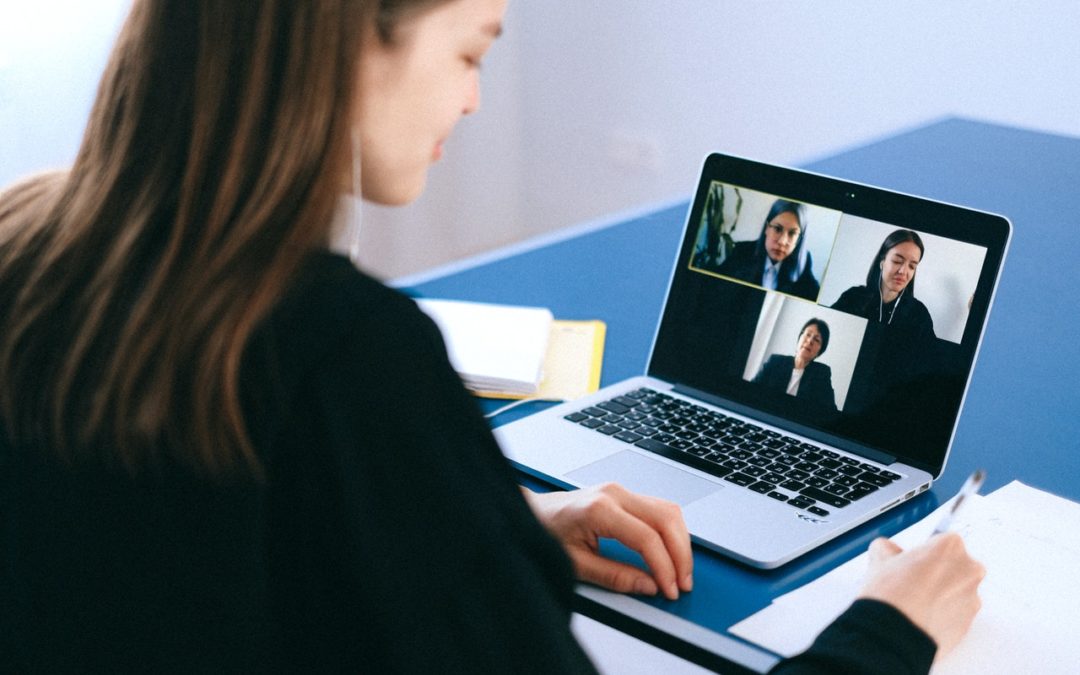 photo of woman having a video call